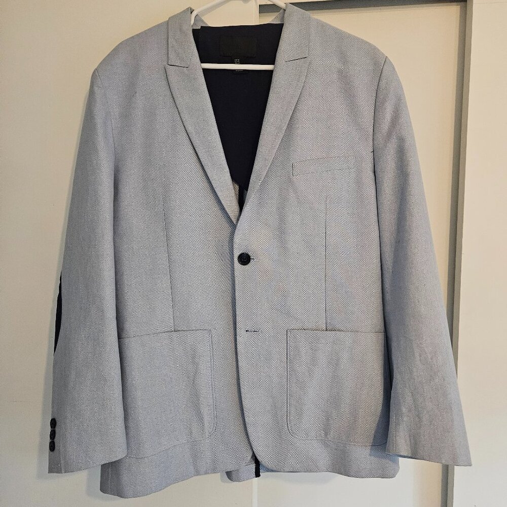 H and M Deconstructed Lightweight Sportcoat Light Blue 44R